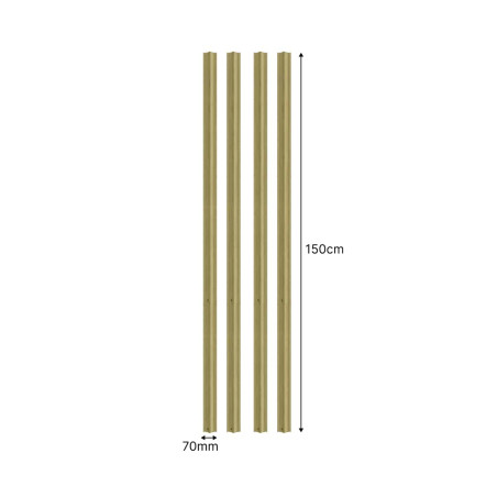 Moulure droite large 70mm x 150cm en lot de 4