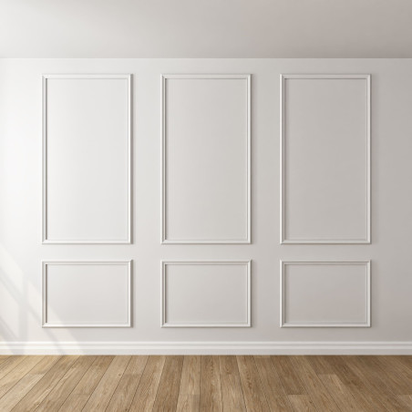 Kit moulure décor 10 - 260 à 400cm - Moulure murale bois 100%FSC pour habillage mur complet