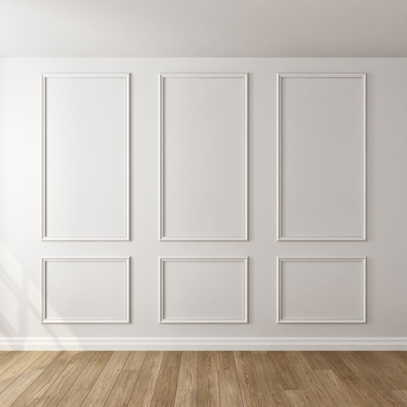 Kit moulure décor 10 - 260 à 400cm - Moulure murale bois 100%FSC pour habillage mur complet Kit moulure décor 10 - 260 à 400cm - Moulure murale bois 100%FSC pour habillage mur complet