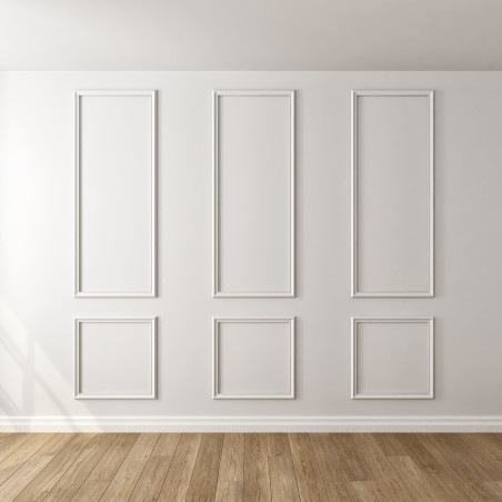 Kit moulure décor 9 - 200 à 340cm - Moulure murale bois 100%FSC pour habillage mur complet