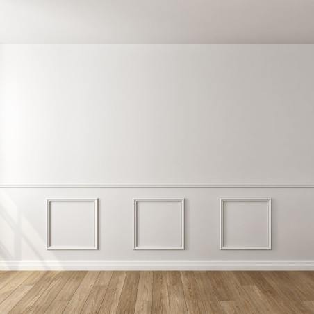 Kit moulure décor 6 - 200 à 400cm - Moulure murale bois 100%FSC pour soubassement
