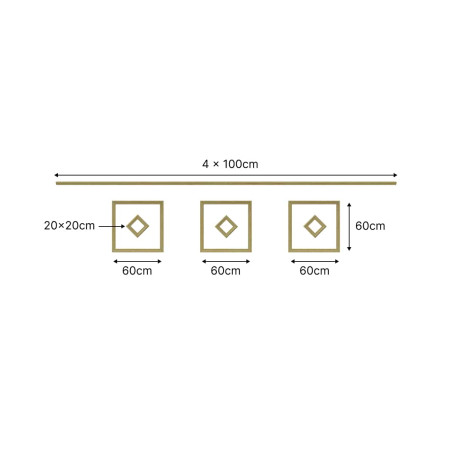 Kit moulure décor 6 bis - 200 à 400cm - Moulure murale bois 100%FSC pour soubassement