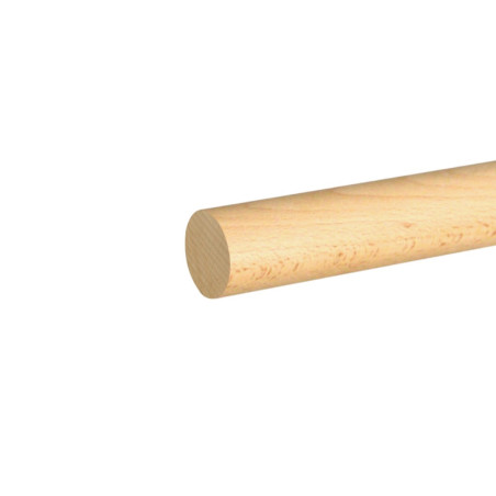 Barre penderie hêtre brut Ø28mm x 100cm