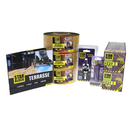 KIT CHANTIER STARBLOCK TERRASSE INOX A2 25M²