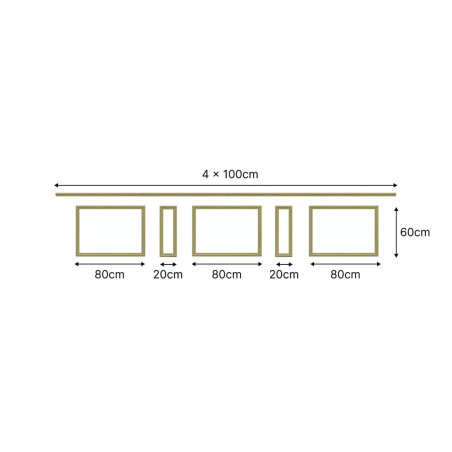Kit moulure décor 2 - 310 à 400cm - Moulure murale bois 100%FSC pour soubassement