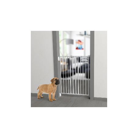Barrière pour chien métal gris