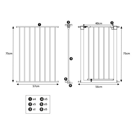 Dimensions barrière pare-feu cheminée et poêle Nordlinger PRO
