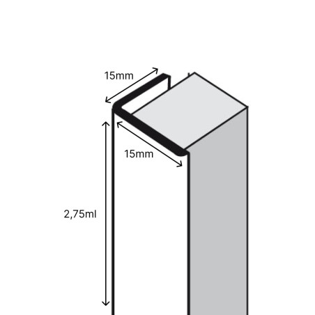 Cornière de finition 15x15mm