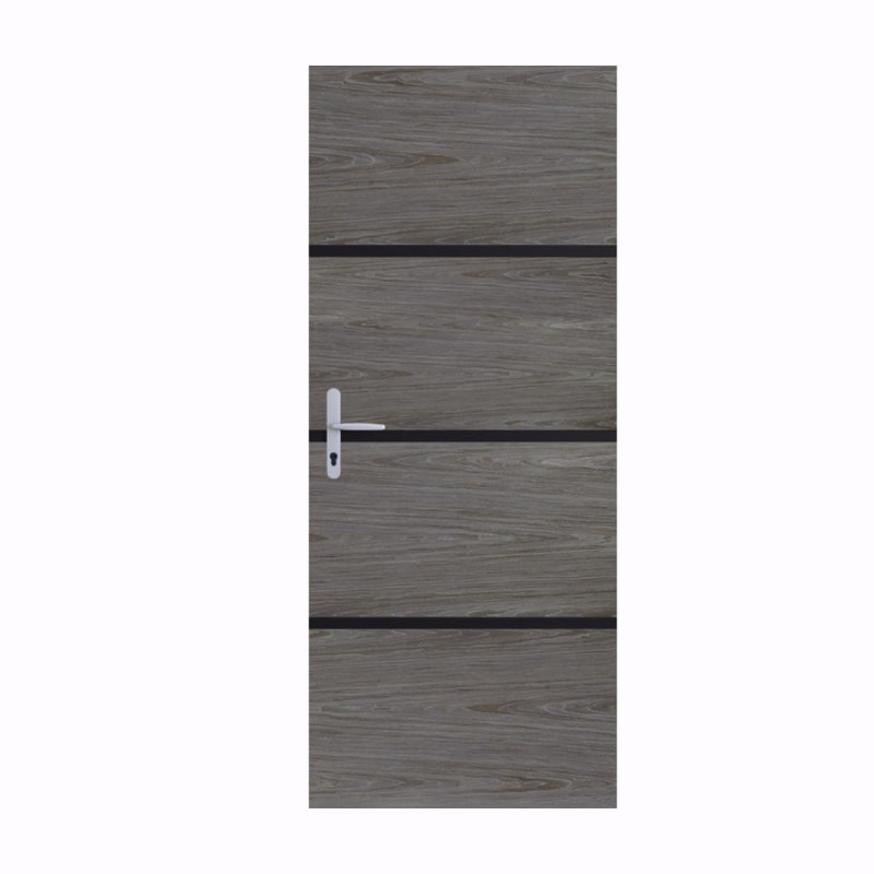 Kit de rénovation de porte décor chêne grisé pour porte intérieure profil noir