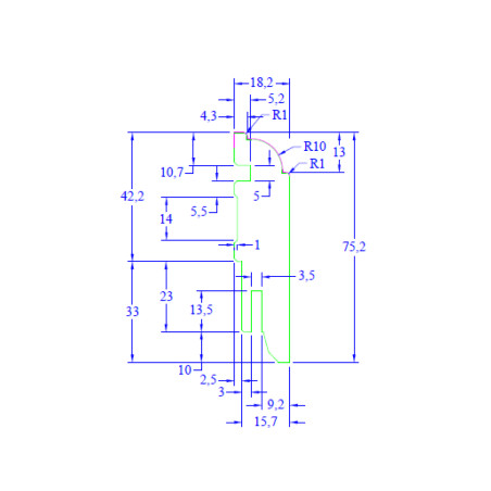 Dimensions Plinthe Classique moulurée blanche 7.5 cm x 240 cm