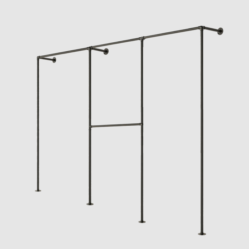 T-Connect Loft Plus dressing métal noir ouvert pour chambre