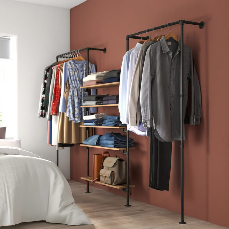 T-Connect Urban Dressing ouvert avec penderie et étagère dans chambre