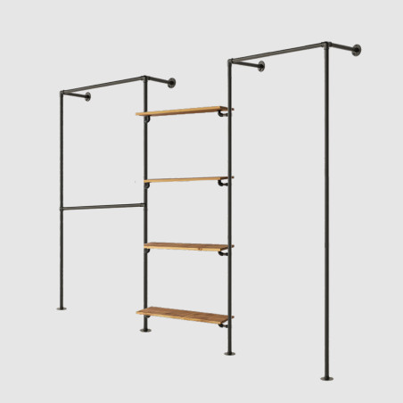 T-Connect Urban Plus Dressing avec trois barres de penderie et étagères