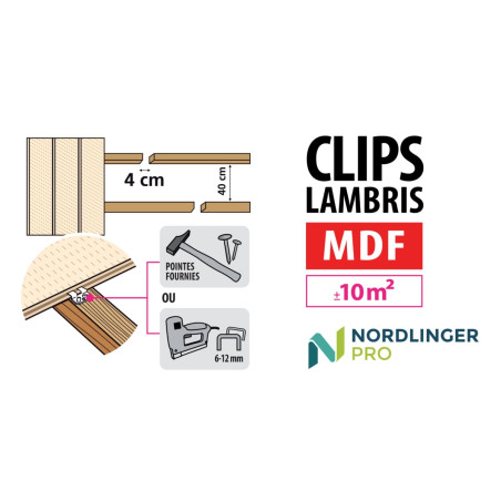 Clips lambris MDF avec pointes | Nordlinger PRO