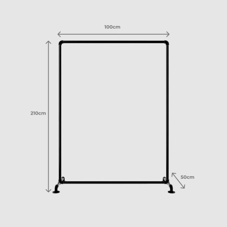 T-Connect Stand - Portant vêtement autoportant - Dimensions