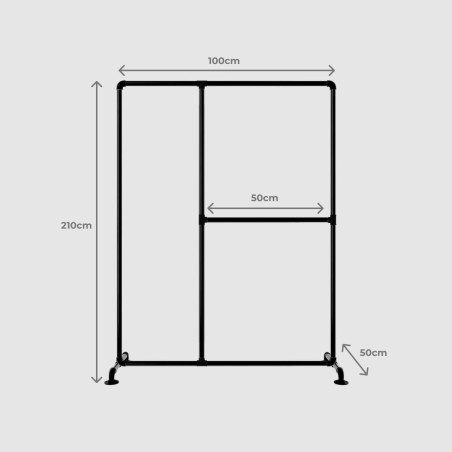 T-Connect Stand Plus - Portant vêtement autoportant - Dimensions