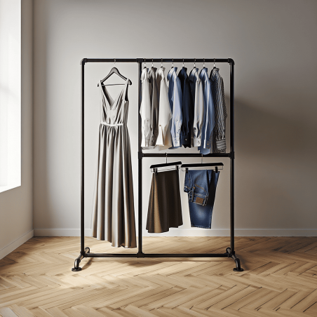 T-Connect Stand Plus - Portant vêtement autoportant - Vêtements