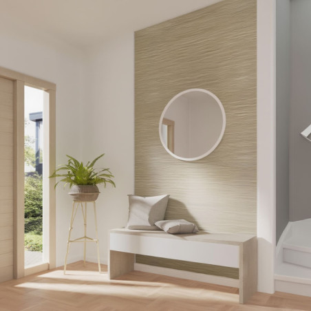 plaque décorative murale bois chêne mokka dans entrée