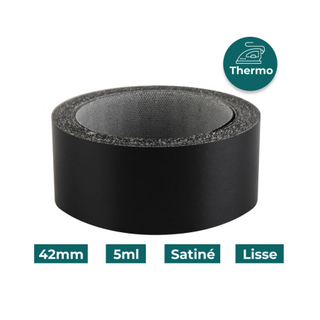 Bande de chant Noir I264 42mm Mélaminée pré-encollé Satiné Lisse
