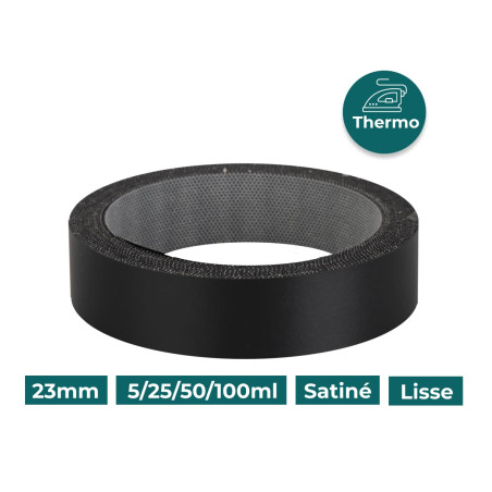 Bande de chant Noir I264 23mm Mélaminée pré-encollé Satiné Lisse