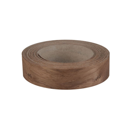 Bande de chant thermocollant noyer bois véritable 23mm x 20ml