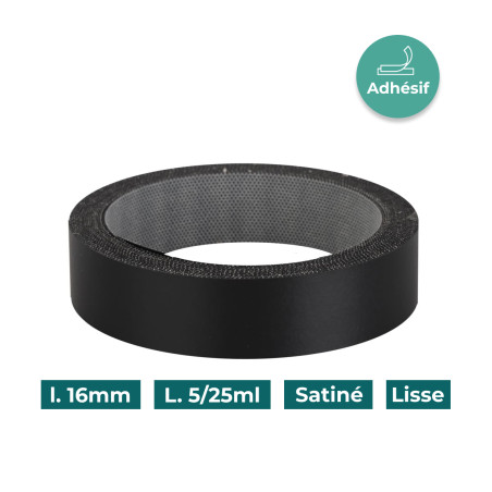 Bande de chant Noir I264 16mm Mélaminée Adhésif Satiné Lisse