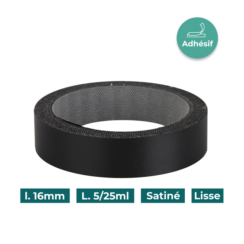 Bande de chant Noir I264 16mm Mélaminée Adhésif Satiné Lisse