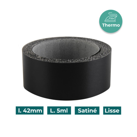 Bande de chant Noir I264 42mm Mélaminée pré-encollé Satiné Lisse