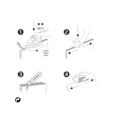 Bande de chant Chêne clair scié 34mm Mélaminée pré-encollé