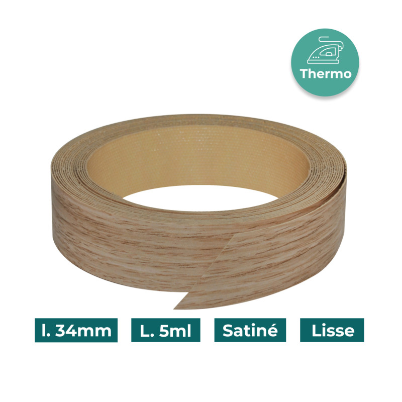 Bande de chant Bois Blanchi _ Royal Vanille W5029 34mm Mélaminée pré-encollé Satiné Lisse