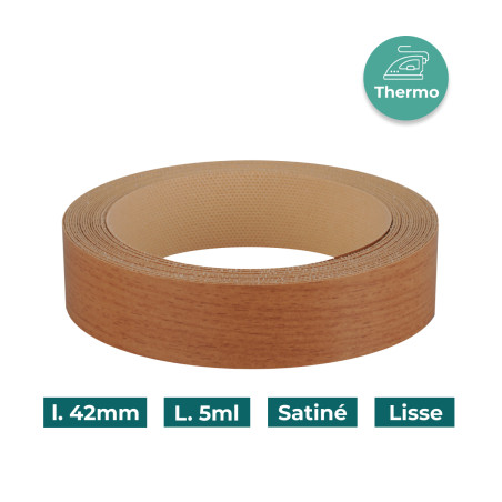 Bande de chant Hêtre W522 42mm Mélaminée pré-encollé Satiné Lisse