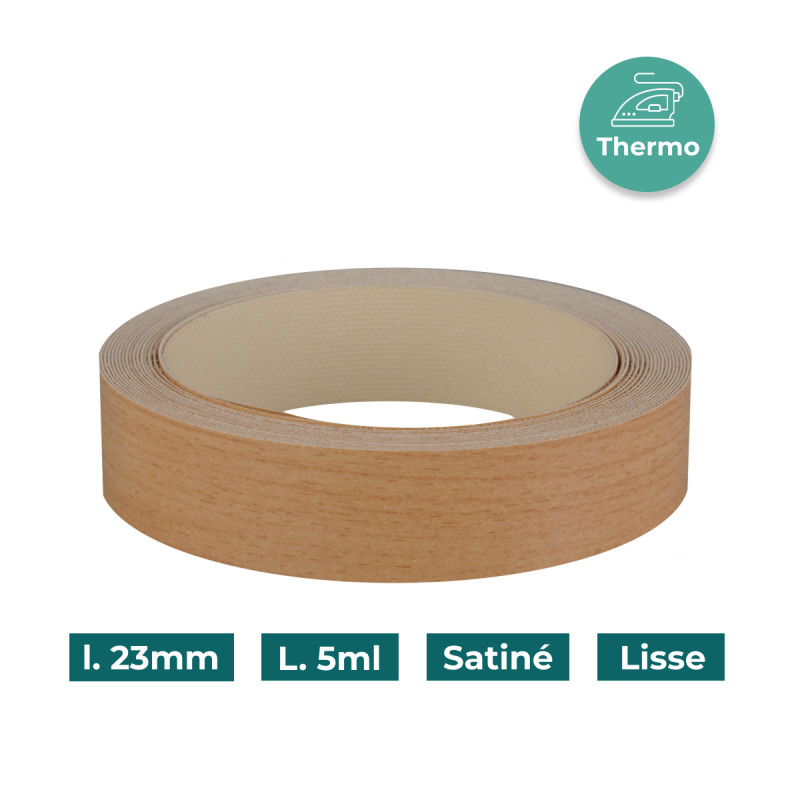 Bande de chant Hêtre Clair _ Bama W93723mm Mélaminée pré-encollé Satiné Lisse