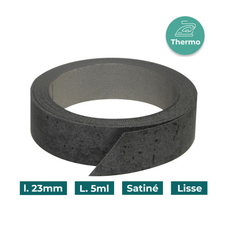 Bande de chant Métal F5002 23mm Mélaminée pré-encollé Satiné Lisse