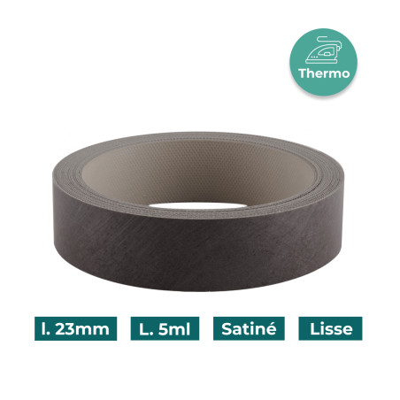 Bande de chant Béton gris S5140 23mm Mélaminée pré-encollé Satiné Lisse