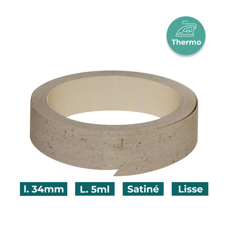 Bande de chant Béton loft F5003 34mm Mélaminée pré-encollé Satiné Lisse