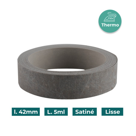 Bande de chant Béton minéral S5138 42mm Mélaminée pré-encollé Satiné Lisse