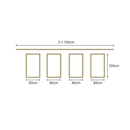 Kit moulure décor 1 - 265 à 300cm - Moulure murale bois FSC 100% pour soubassement