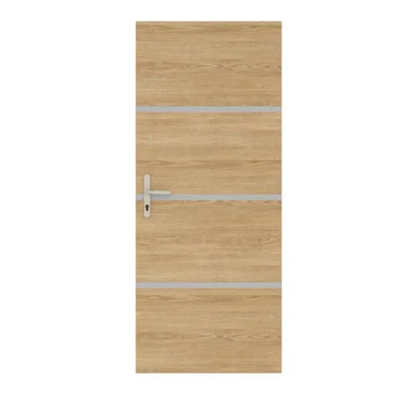Kit de rénovation de porte décor chêne naturel profil gris alu adhésif