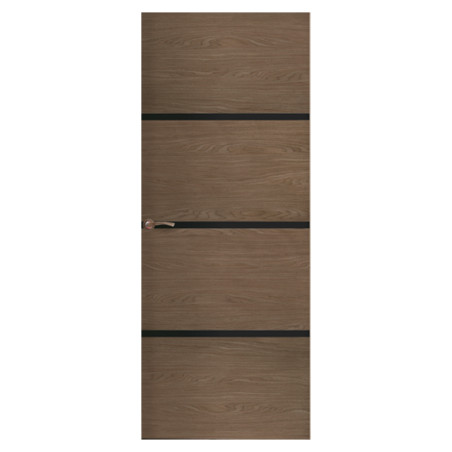 Kit rénovation porte décor chêne fumé et profilés noir