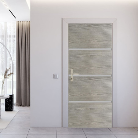 Kit rénovation de porte intérieure greige profil gris alu