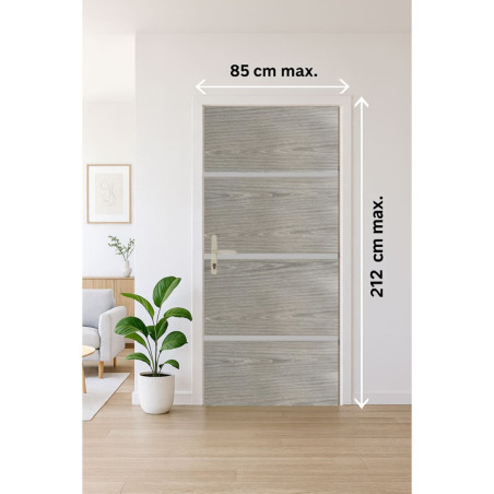 Dimensions Kit rénovation de porte greige profil gris alu