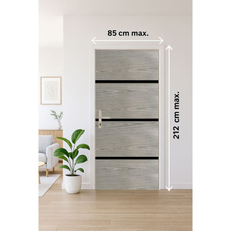 Dimensions Kit rénovation de porte greige profil noir