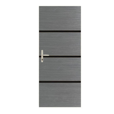 Kit rénovation porte gris agate et profilés noirs