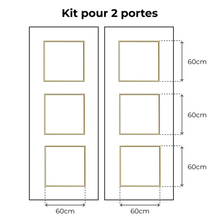 Dimensions kit moulure porte de placard référence 999106
