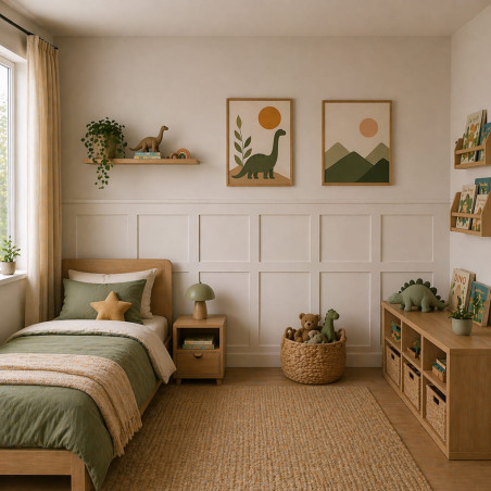 Chambre avec soubassement mural