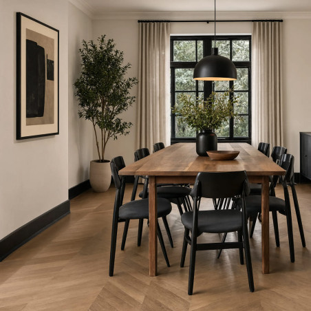 Plinthe MDF noire avec parquet