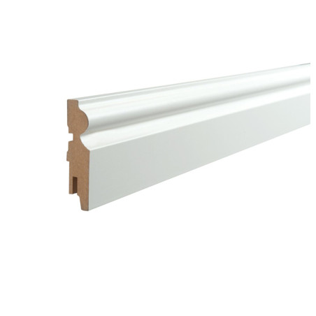 Plinthe Exclusive moulurée blanche 7.5 cm x 240 cm