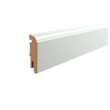 Plinthe Classique moulurée blanche 7.5 cm x 240 cm