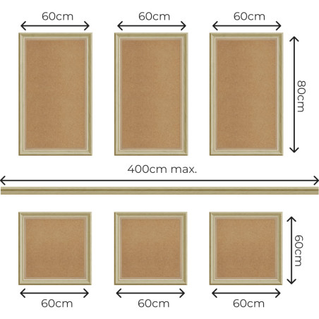 Dimensions kit moulure et panneaux relief Versailles