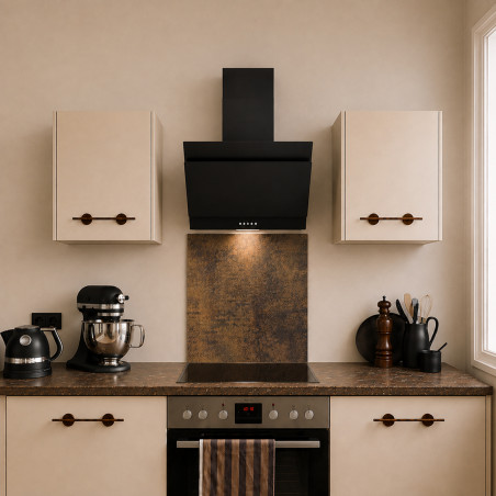 Fond de hotte décor rouille